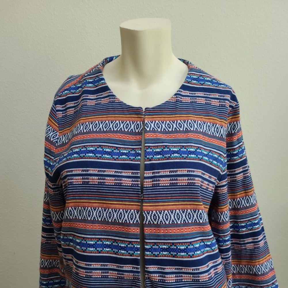 Liz Claiborne Jacket Size XL Blazer Black Multicolored Blue‎ - Picture 2 of 6